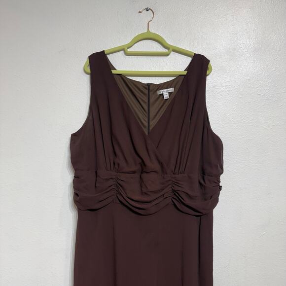 Los Angeles Woman Brown Vintage Maxi Dress Sz 22W - Picture 2 of 10